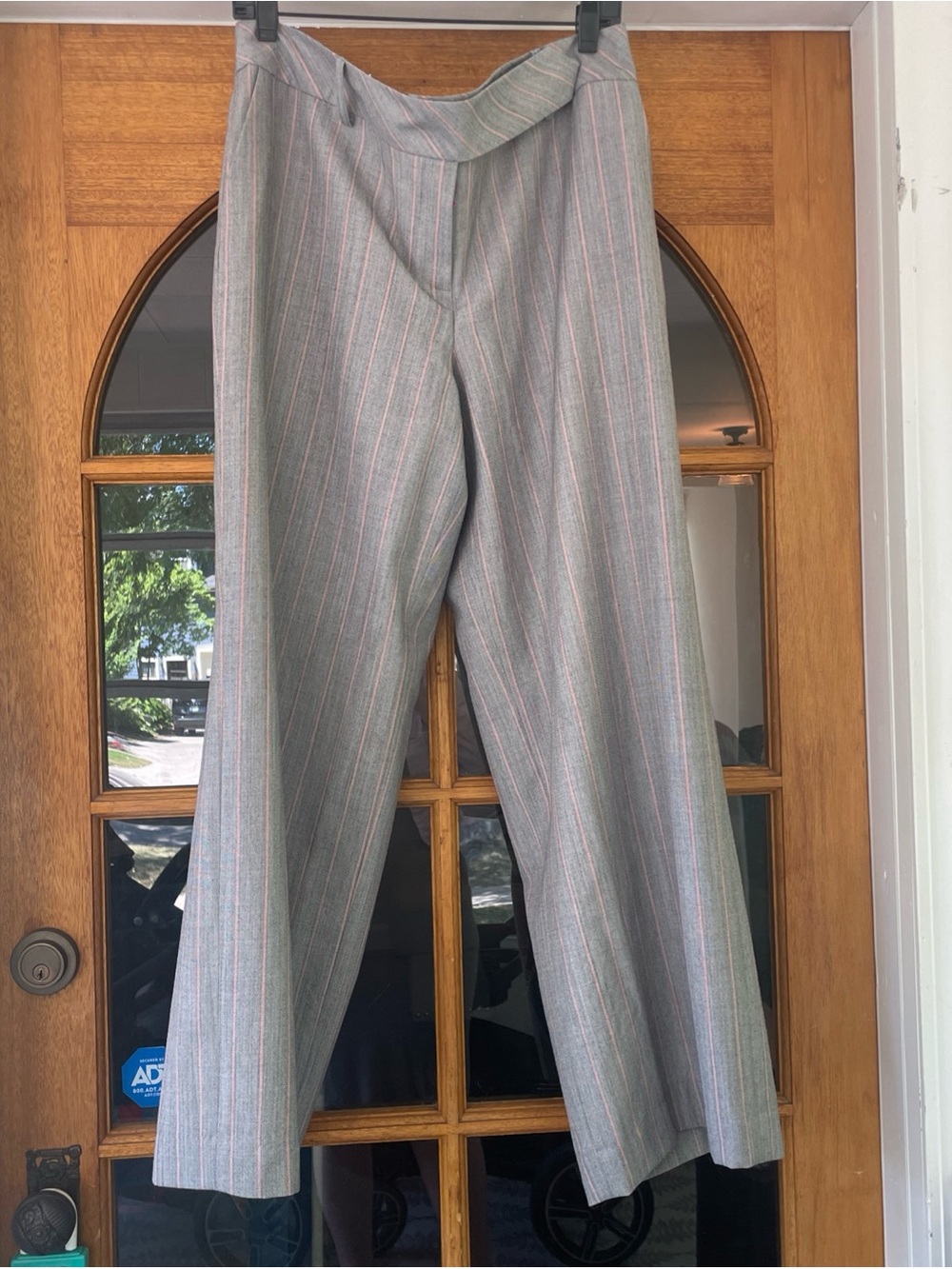 Worth New York Grey Red Striped Suit Pants Wool Size 16